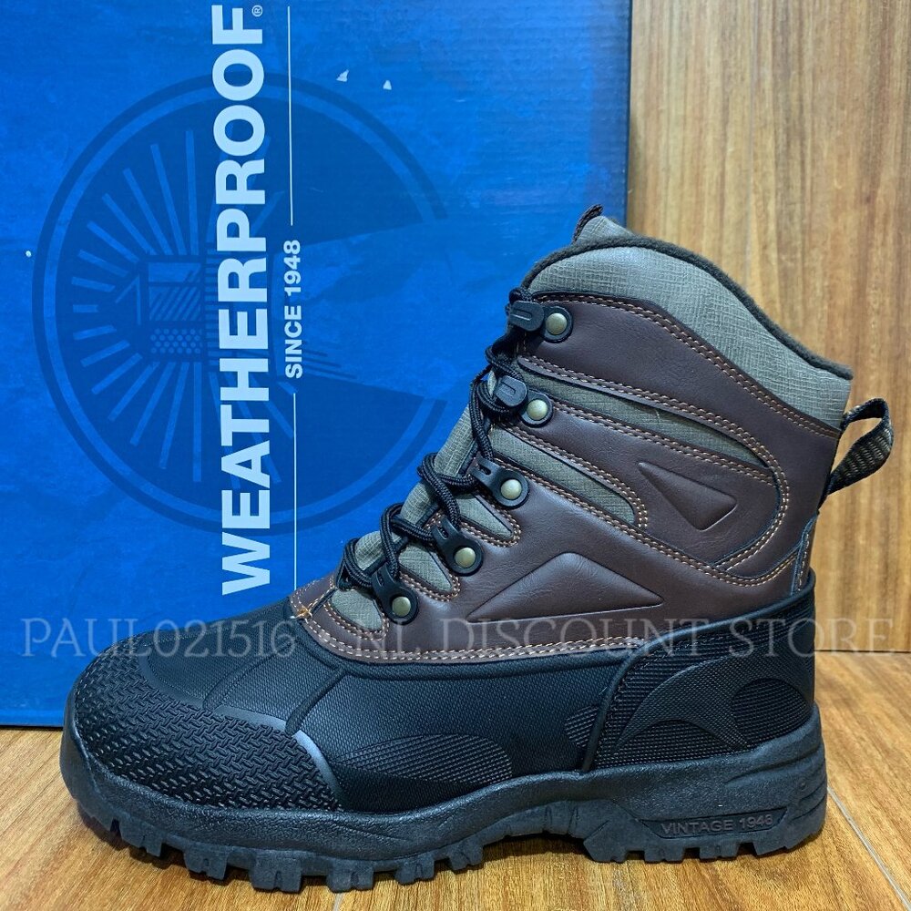 WEATHERPROOF Men's Clint Winter Snow Boots ~ Brown ~ Size US 11